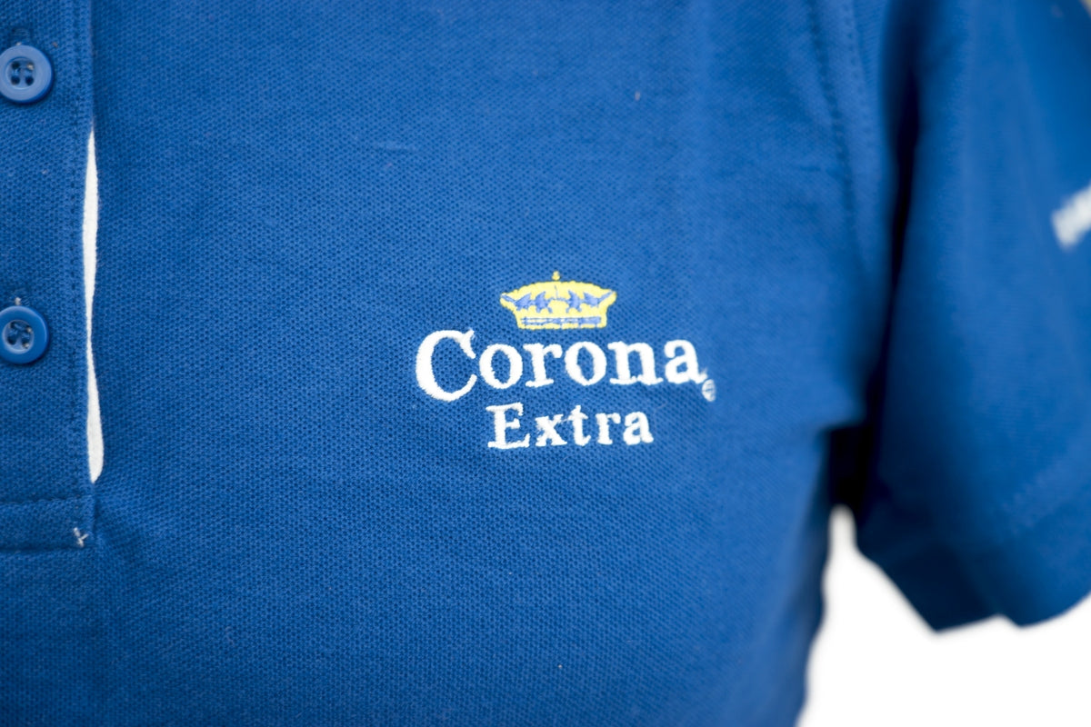 1x Corona Bier Polo Damen blau Gr. S – Ansicht 4