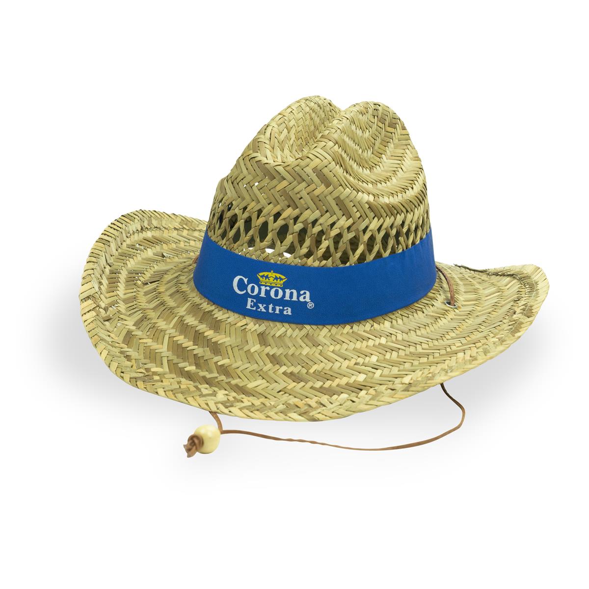 1x Corona Bier Strohhut natur blaues Band – Ansicht 2