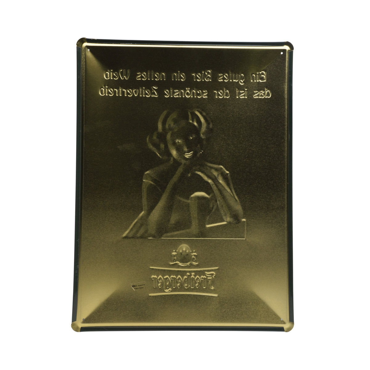 1x Freiberger Bier Blechschild Frau "Ein gutes Bier ein nettes Weib" – Ansicht 2