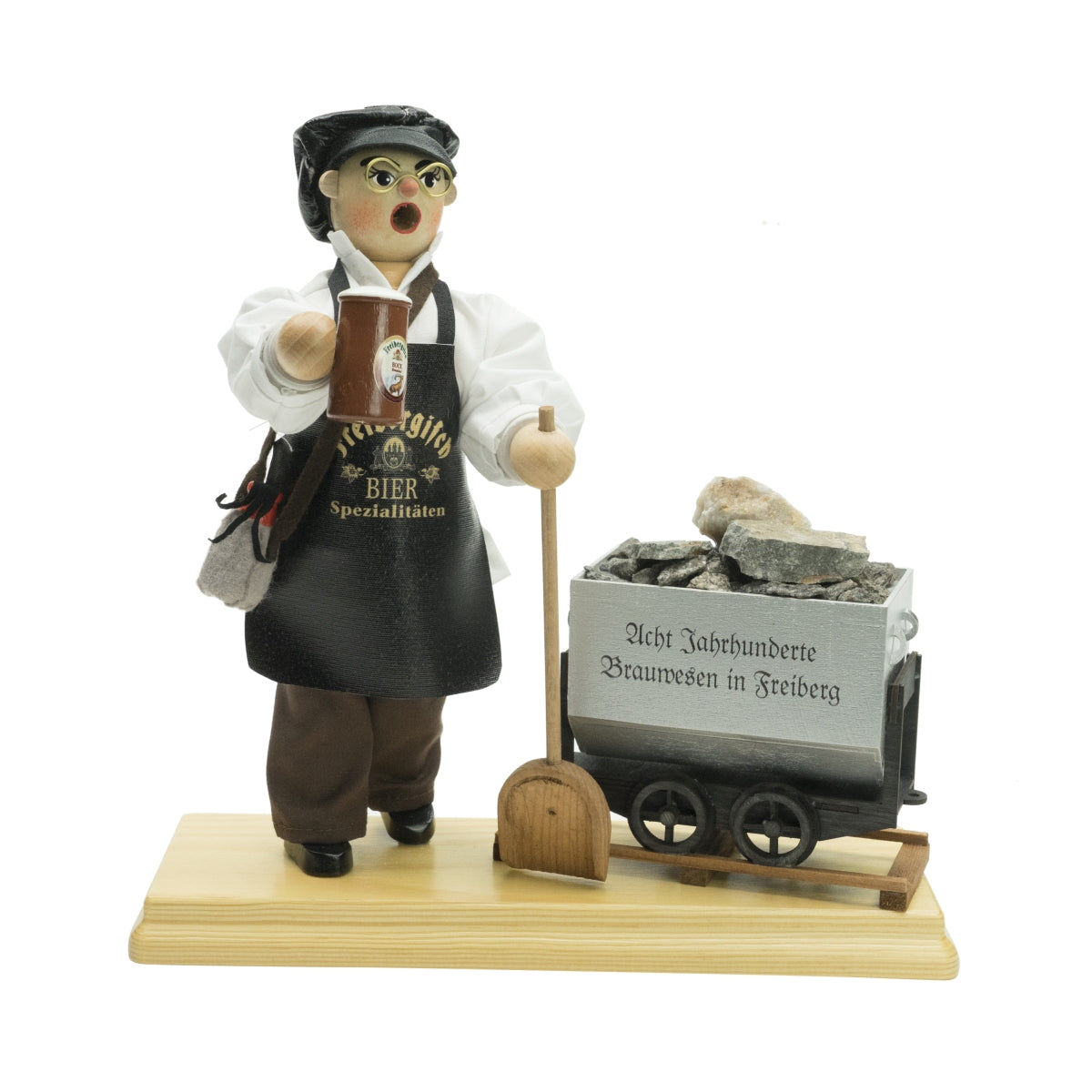 1x Freiberger Bier Holzfigur Räuchermann Braumeister Michael 191
