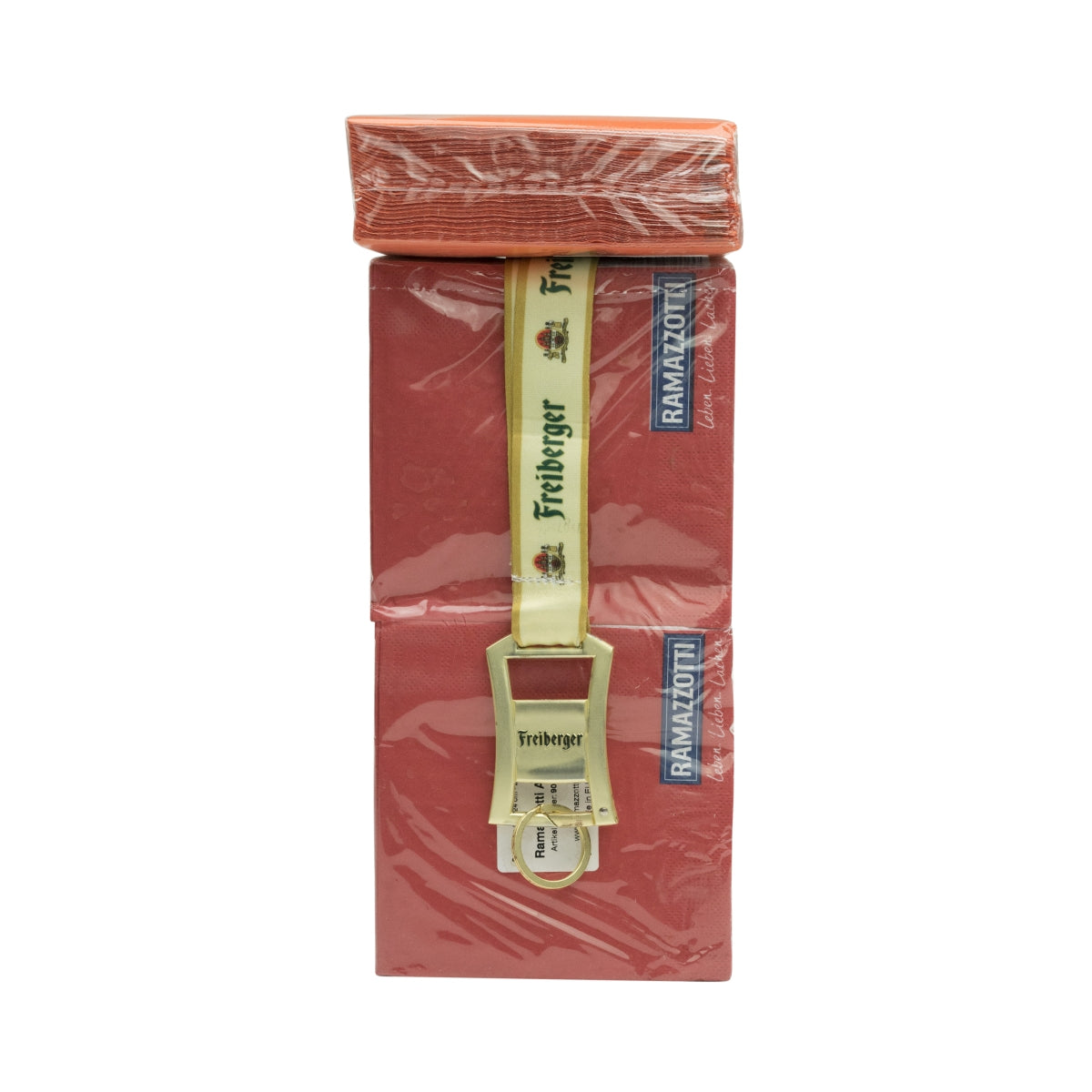 1x Freiberger Bier Schlüsselband gelb mit Gold Karabiner – Ansicht 2