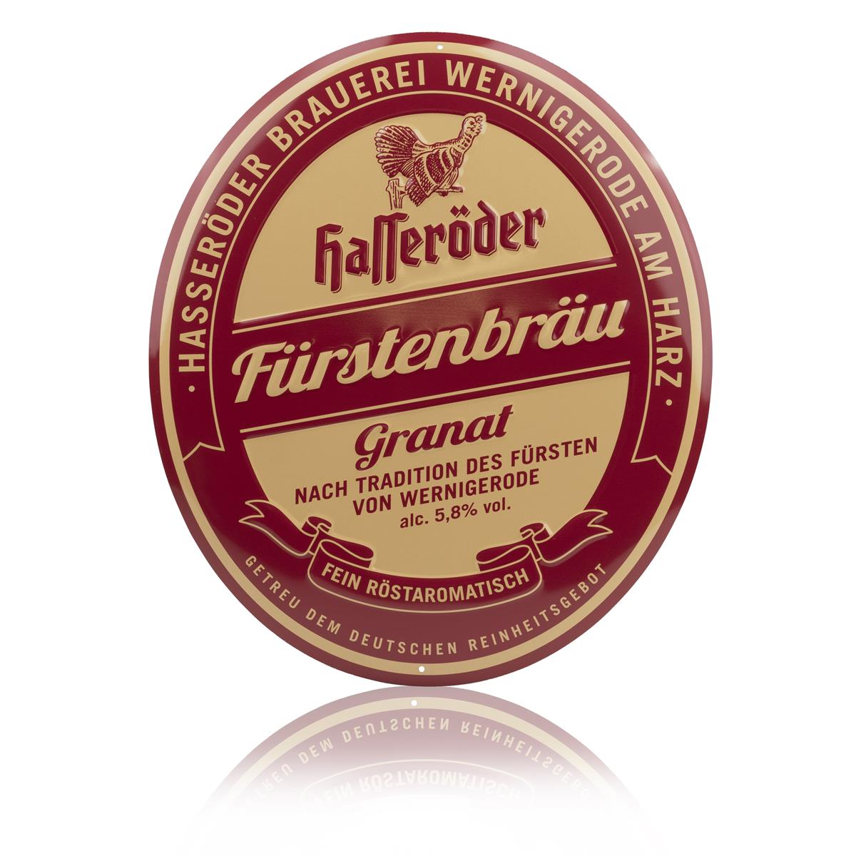1x Hasseröder Bier Blechschild Emaille ovel 36x42