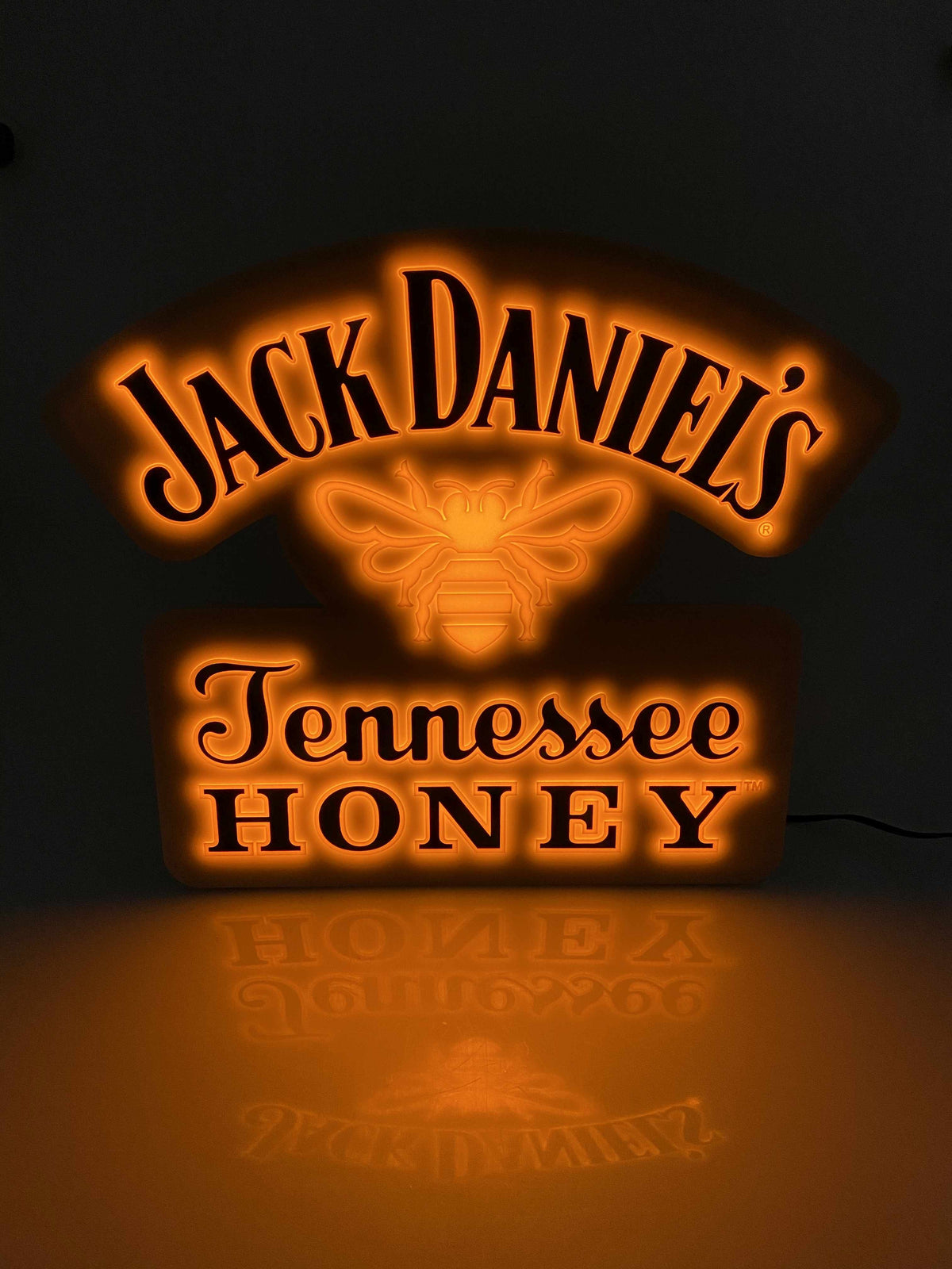 1x Jack Daniels Whiskey Leuchtreklame Honey Schild gelb