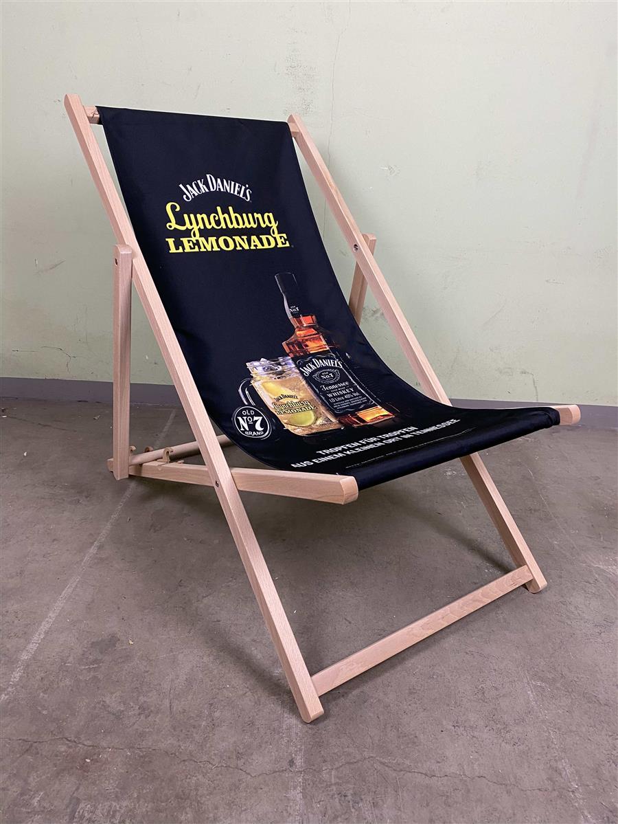 1x Jack Daniels Whiskey Liegestuhl Lynchburg Lemonade schwarz