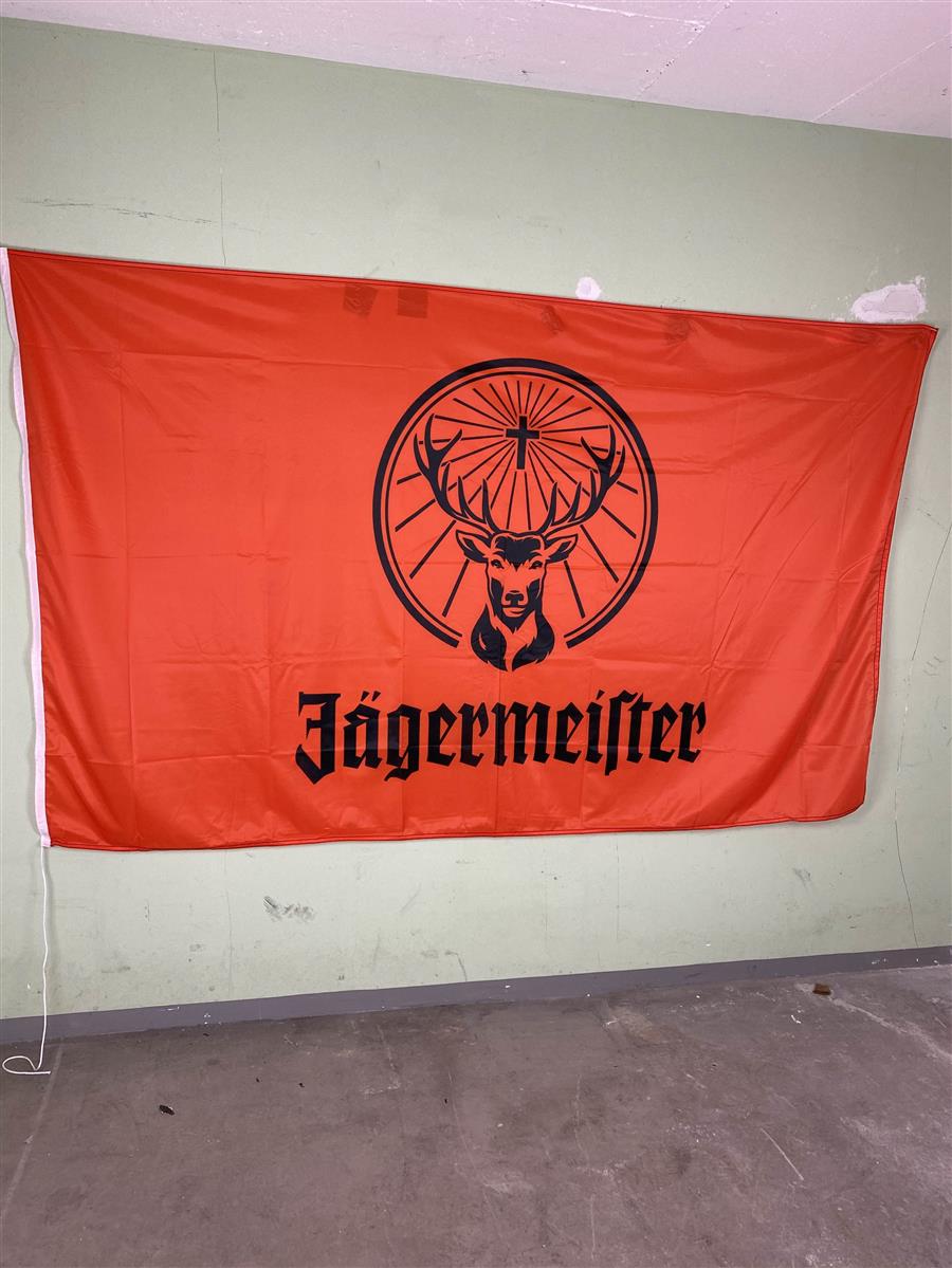 1x Jägermeister Likör Fahne Logo Hissfahne 250 x 150