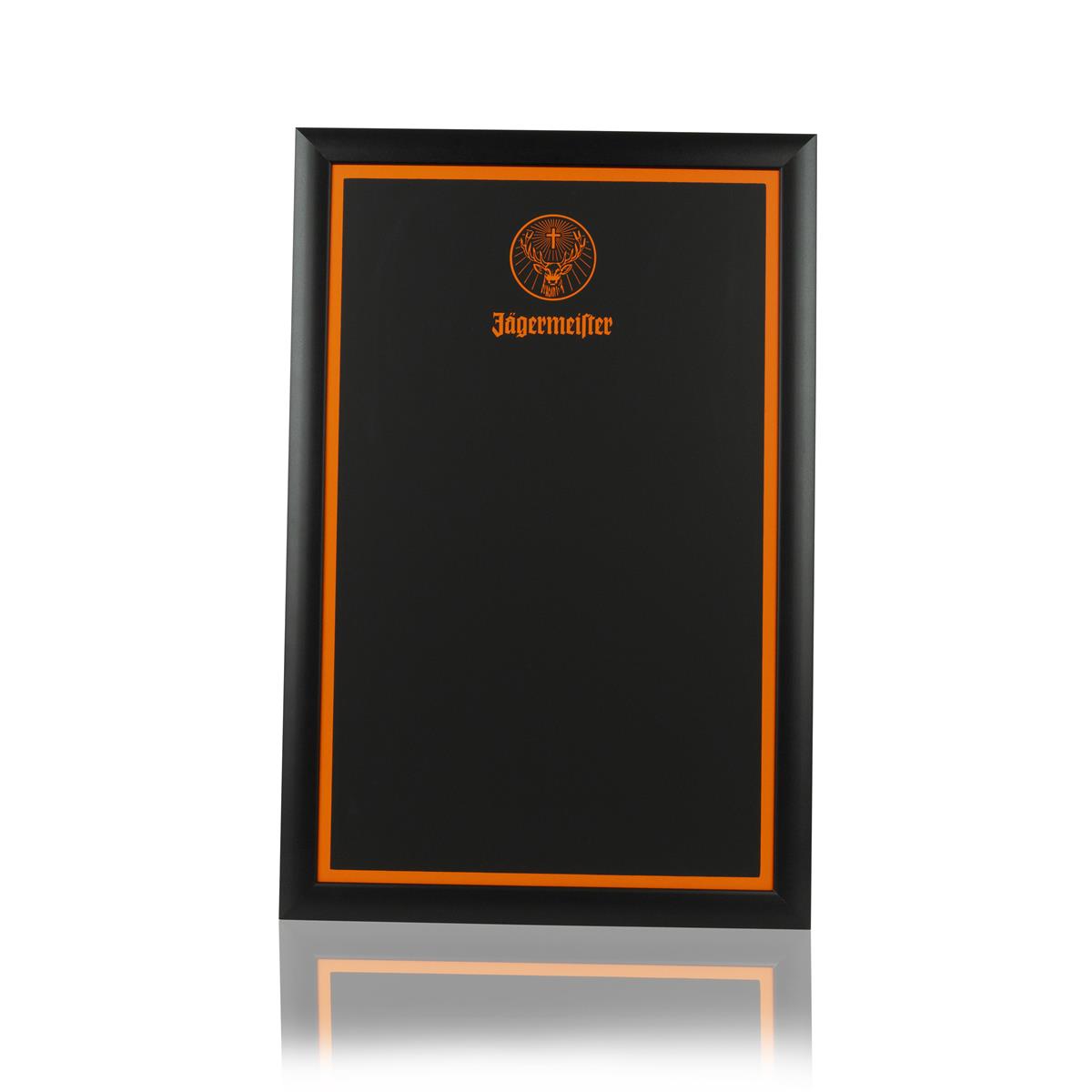 1x Jägermeister Likör Tafel Kreide mit Rahmen 50x75