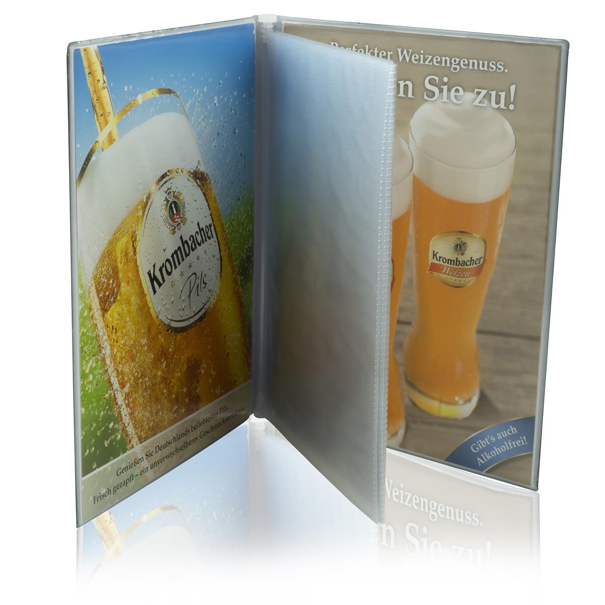 1x Krombacher Bier Menukarte Leder Einbund DIN A5 – Ansicht 2