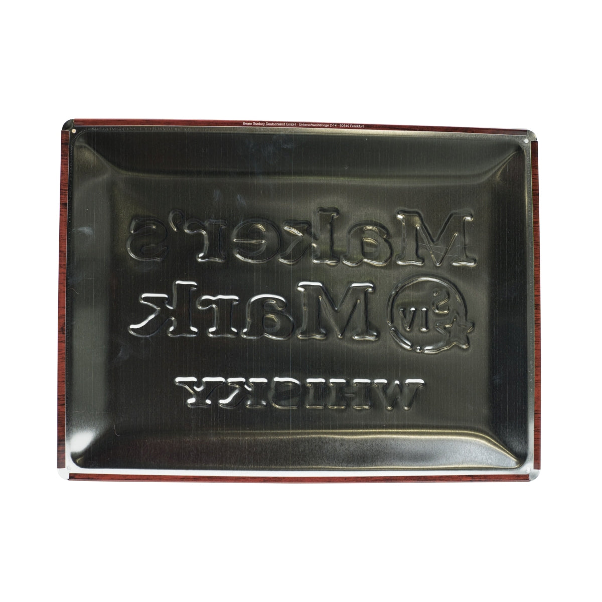 1x Makers Mark Whiskey Blechschild Logo rot Holzlook – Ansicht 2