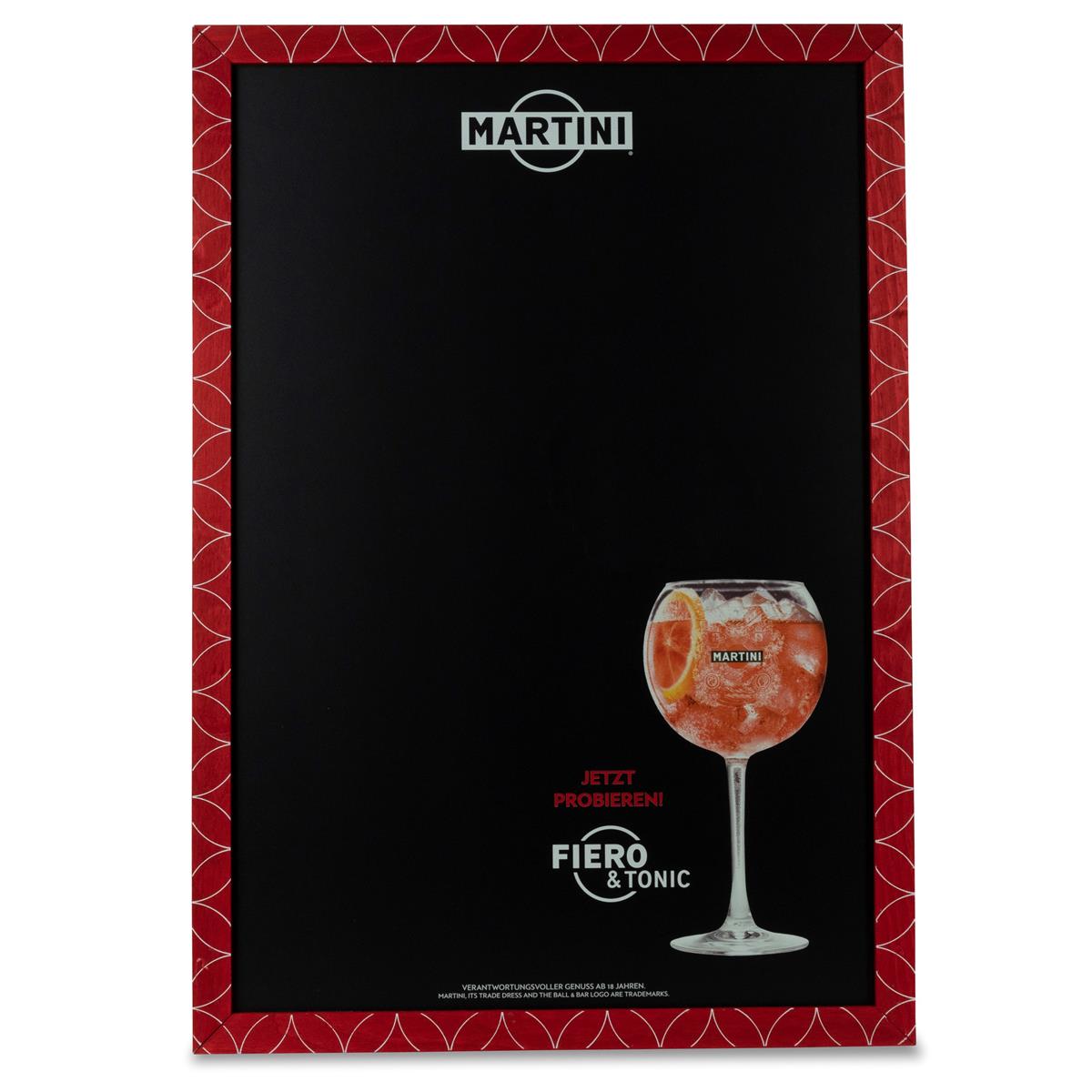 1x Martini Wermut Kreidetafel roter Rahmen