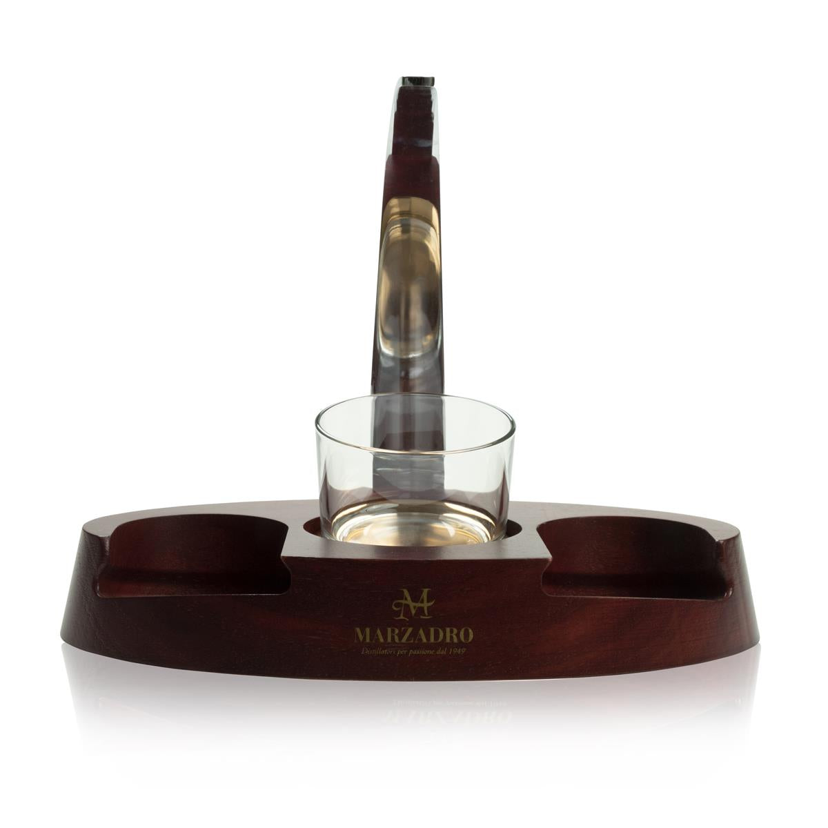 1x Marzadro Grappa Glorifier Holz mit Glas