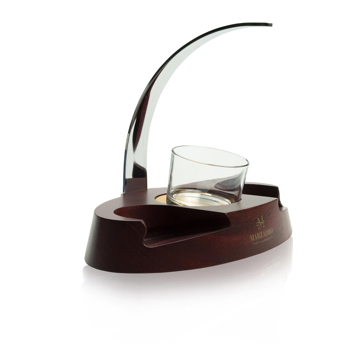 1x Marzadro Grappa Glorifier Holz mit Glas – Ansicht 2