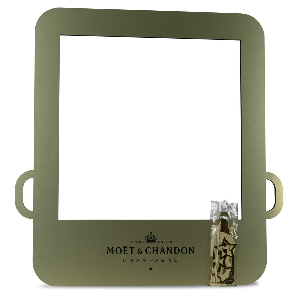 1x Moet Chandon Champagner Foto Schablone Hintergrund Gold