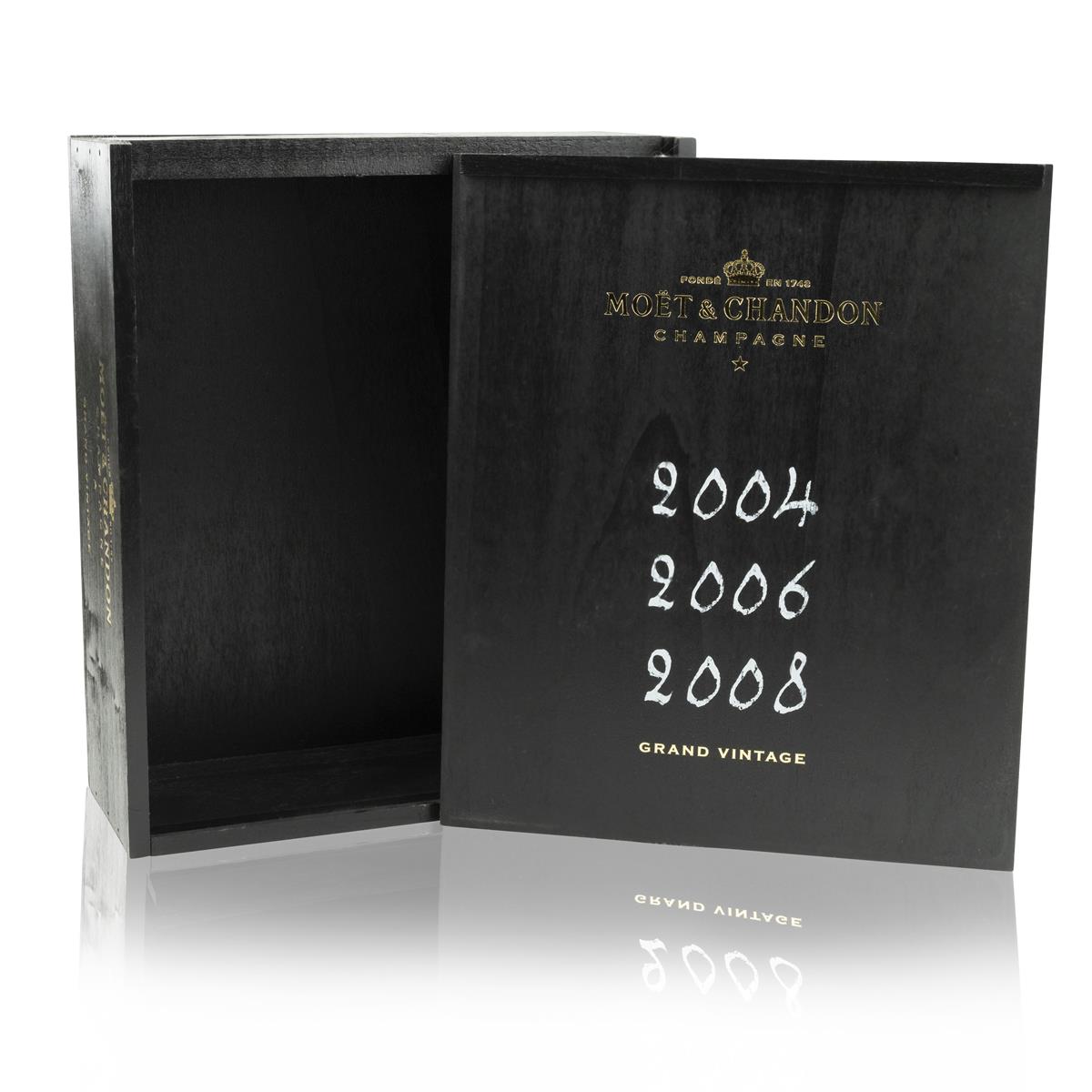 1x Moet Chandon Champagner Holzkiste schwarz für 3 Flaschen 2004 2006 2008 – Ansicht 2