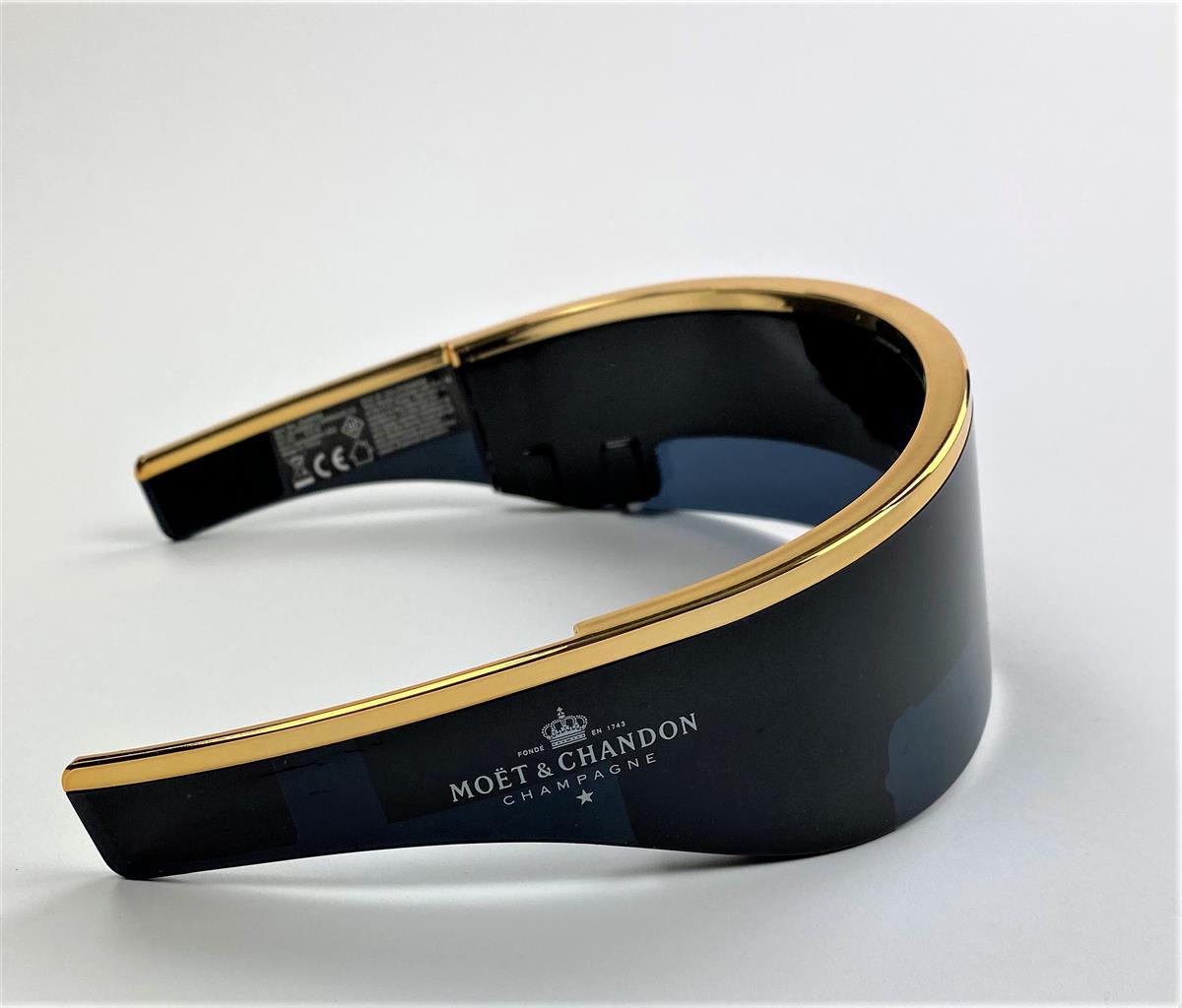 1x Moet Chandon Champagner LED Brille Sonnenbrille mit Goldrand