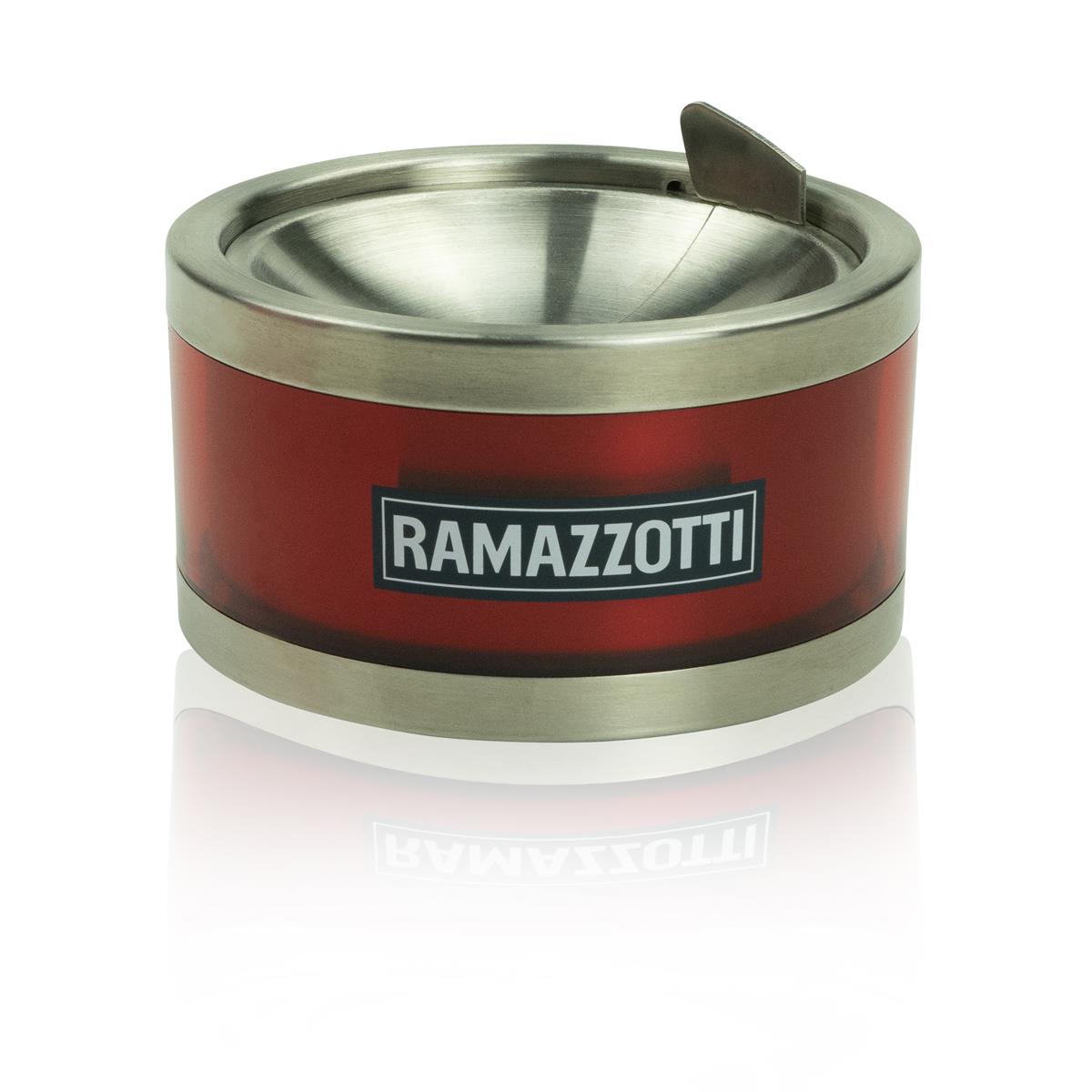 1x Ramazzotti Likör Aschenbecher rot mit Metall Deckel