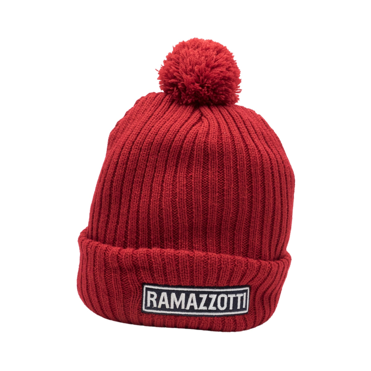 1x Ramazzotti Likör Mütze Stoff rot mit Bommel