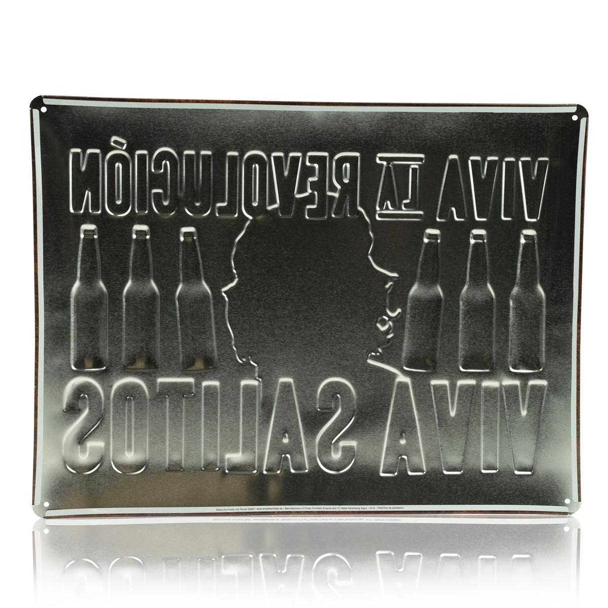1x Salitos Bier Blechschild Viva La Revolution braun mit bunt 40 x 30 – Ansicht 2