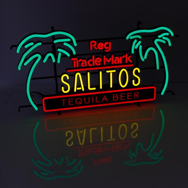 Salitos Leuchtreklame LED Neon Sign Schild Palme Indoor Dimmbar Display Deko