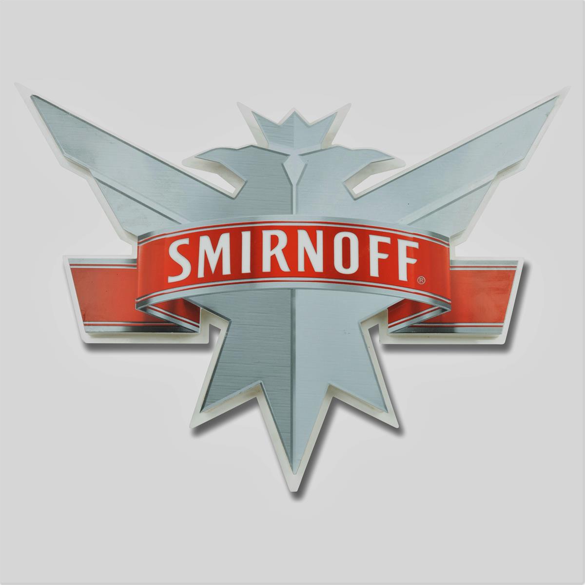 1x Smirnoff Vodka Schild defekte Leuchtreklame Adler silber