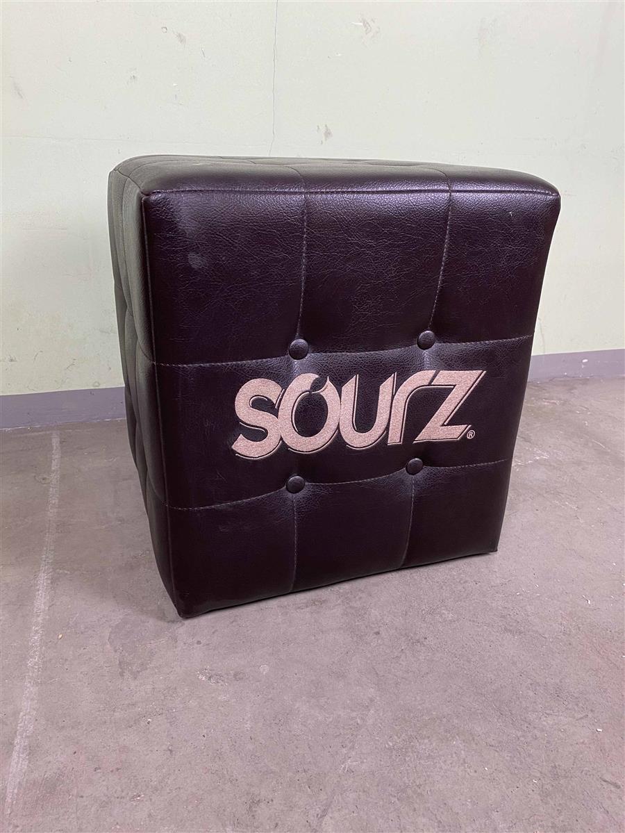 1x Sourz Likör Barhocker schwarz leder