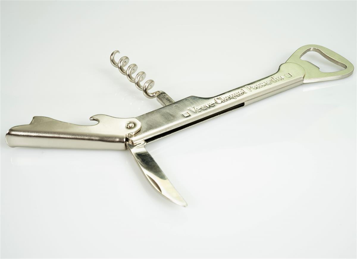 1x Veuve Clicquot Champagner Kellnermesser Silber Metall