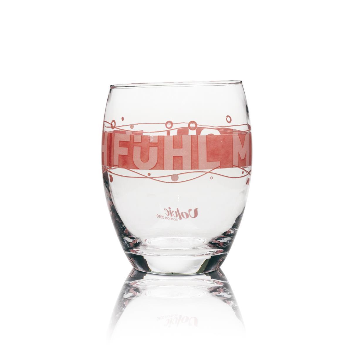 6x Volvic Wasser Glas Edition 2010 Tumbler rosa – Ansicht 3