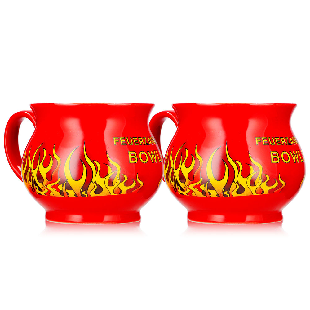 2 Mohaba Glühweinbecher Kugelbecher Feuerzangenbowle feuerrot 0,2l geeicht