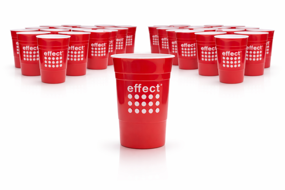 24x Effect Becher 0,3l Mehrweg Red Cup Plastik Gläser Beer Pong Glas Kunststoff