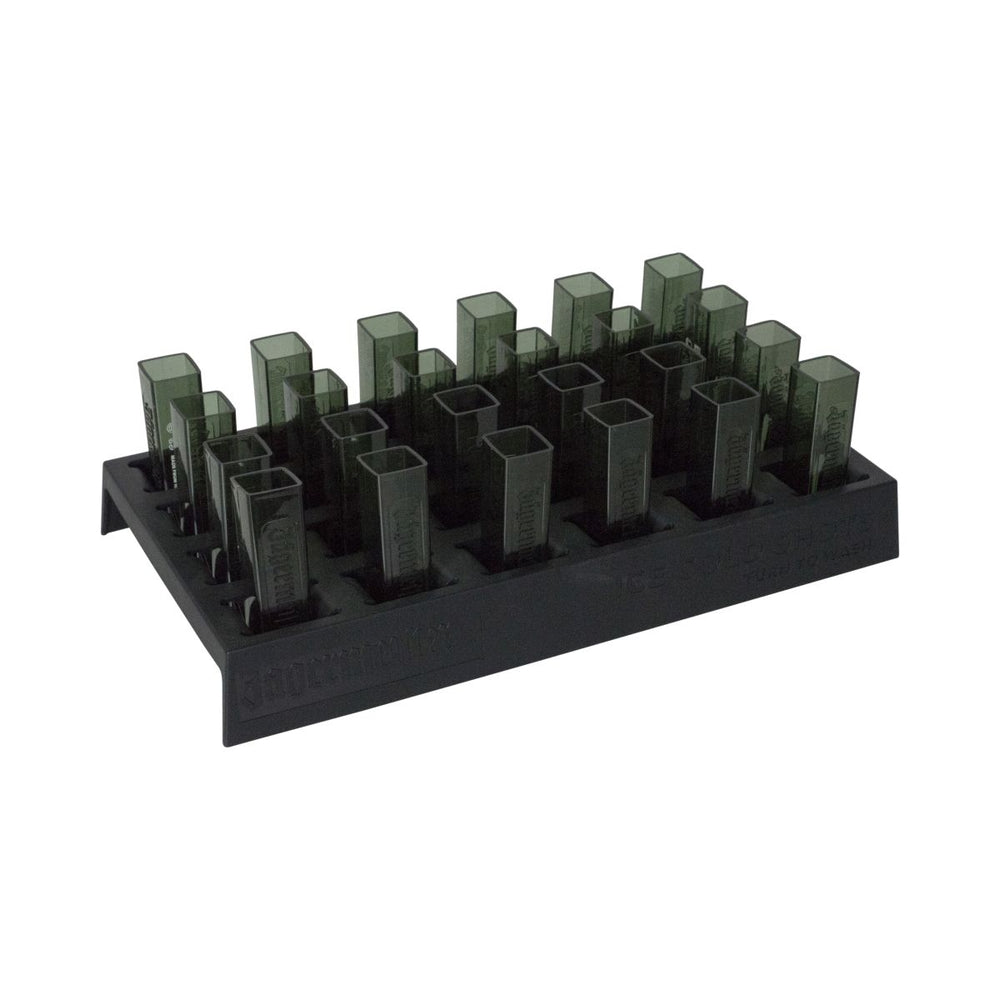 24x Jägermeister Shotglas Set Halterung 3cl Kunststoff Gläser Tooter Rack Stamp