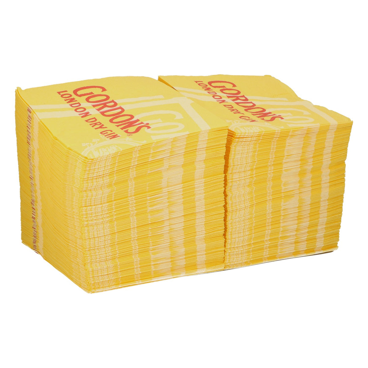 250x Gordons Gin Servietten Gelb klein Cocktail Servietten Barzubehör – Ansicht 2