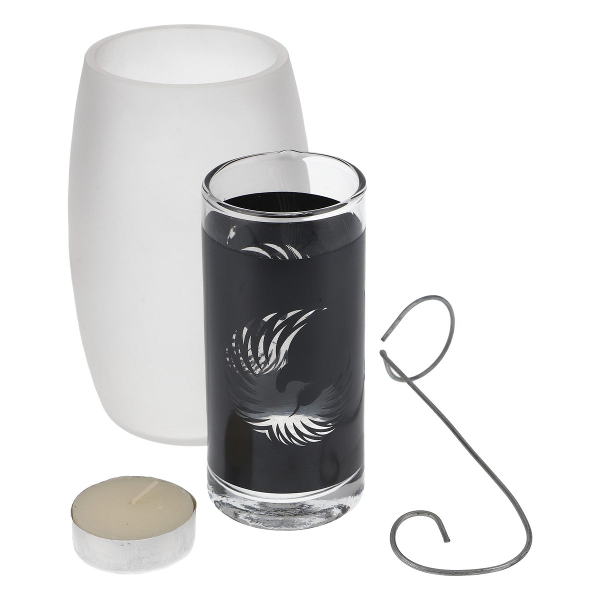 28 Black Energy Windlicht Milchglas aussen schwarzes Glas innen neu transparent – Ansicht 4