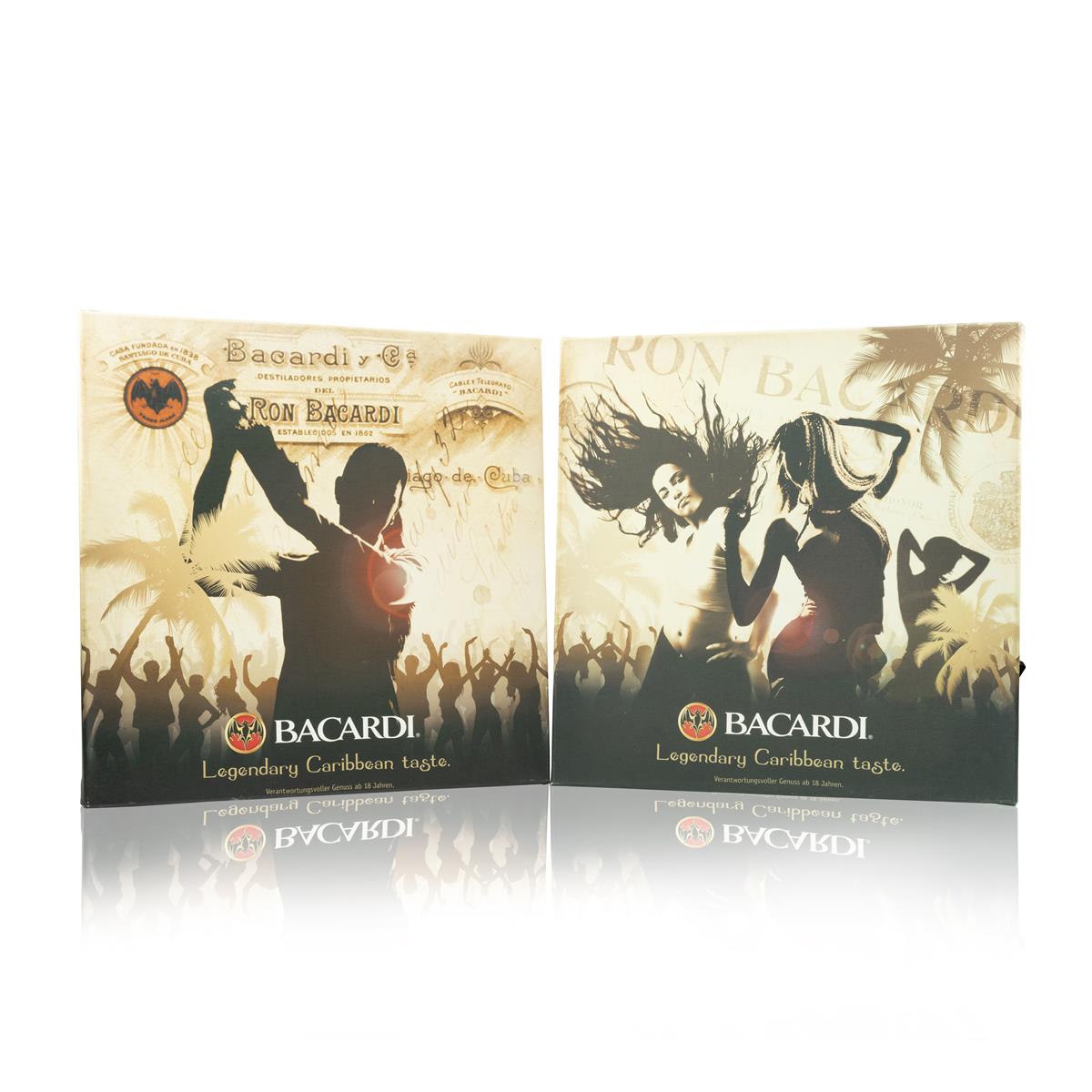 2x Bacardi Rum Leinwand Tanzmotive