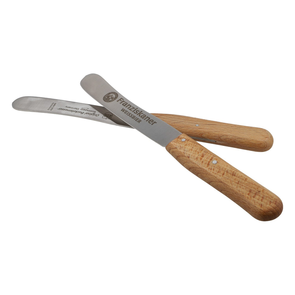 2x Franziskaner Bier Messer Buckelmesser-Set Holzgriff Klinge Solingen