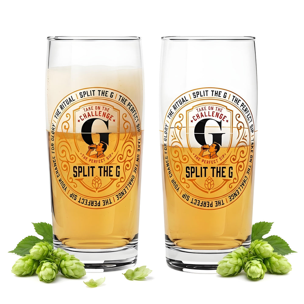 2x Sipply Bierglas SPLIT THE G The Perfect SIP 0,5l Der Social-Media-Trend