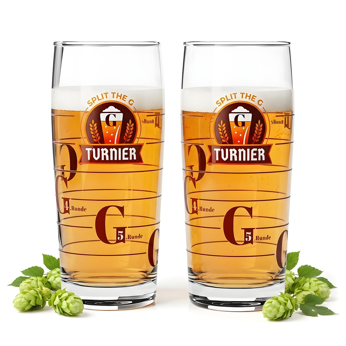2x Sipply Bierglas SPLIT THE G Tournament 0,5l - Der Social-Media-Trend