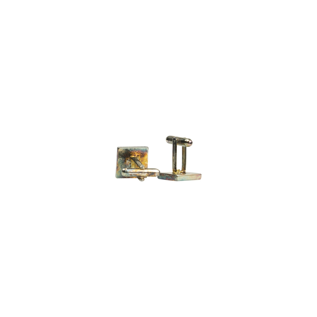 2x Veuve Clicquot Champagner Manschettenknöpfe Quadratisch orange Silber Metall – Ansicht 2