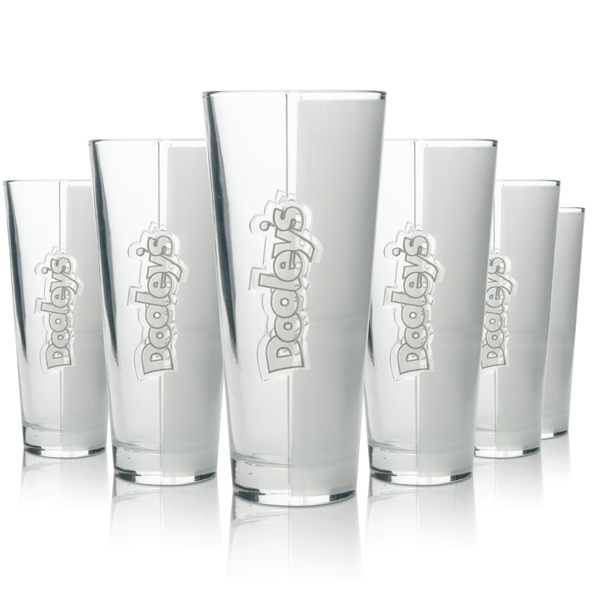 3x Dooley's Likör Glas Longdrink Kontur Matt Transparent