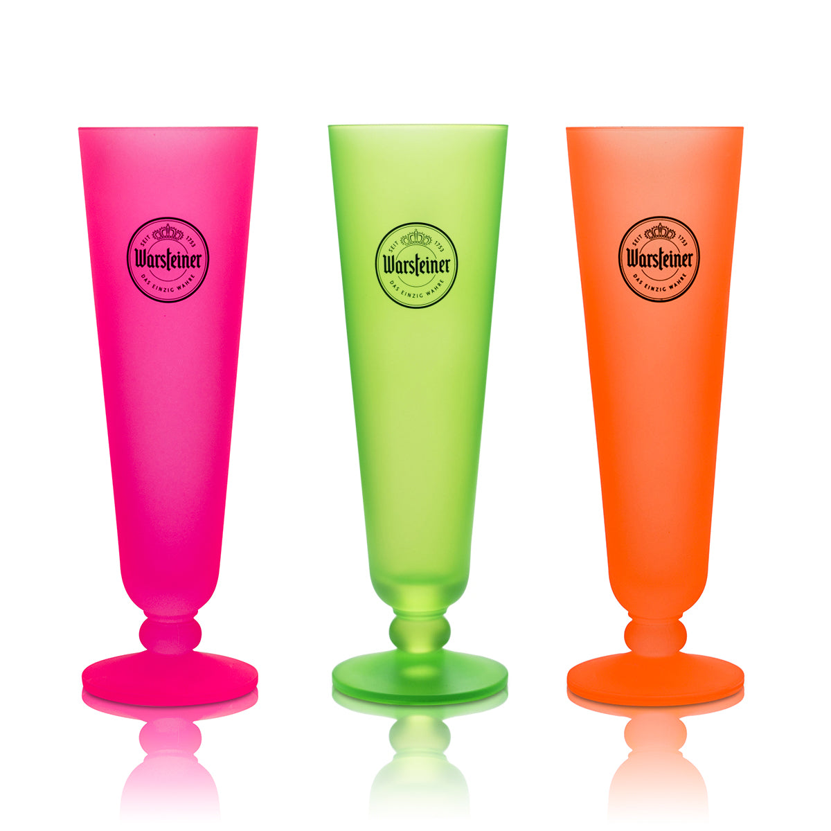 3x Warsteiner Bier Glas 0,2l Neon Tulpe Exklusiv Pokal CSD Gläser Pride Beer