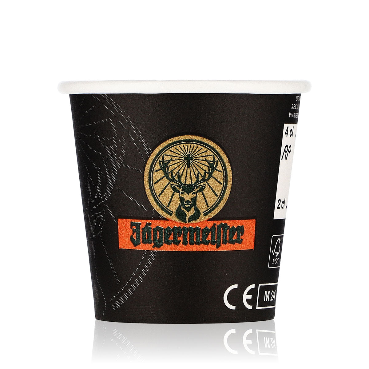 40x Jägermeister Likör Shotglas Stamper Kurzer 2cl/4cl Einweg Pappbecher – Ansicht 2