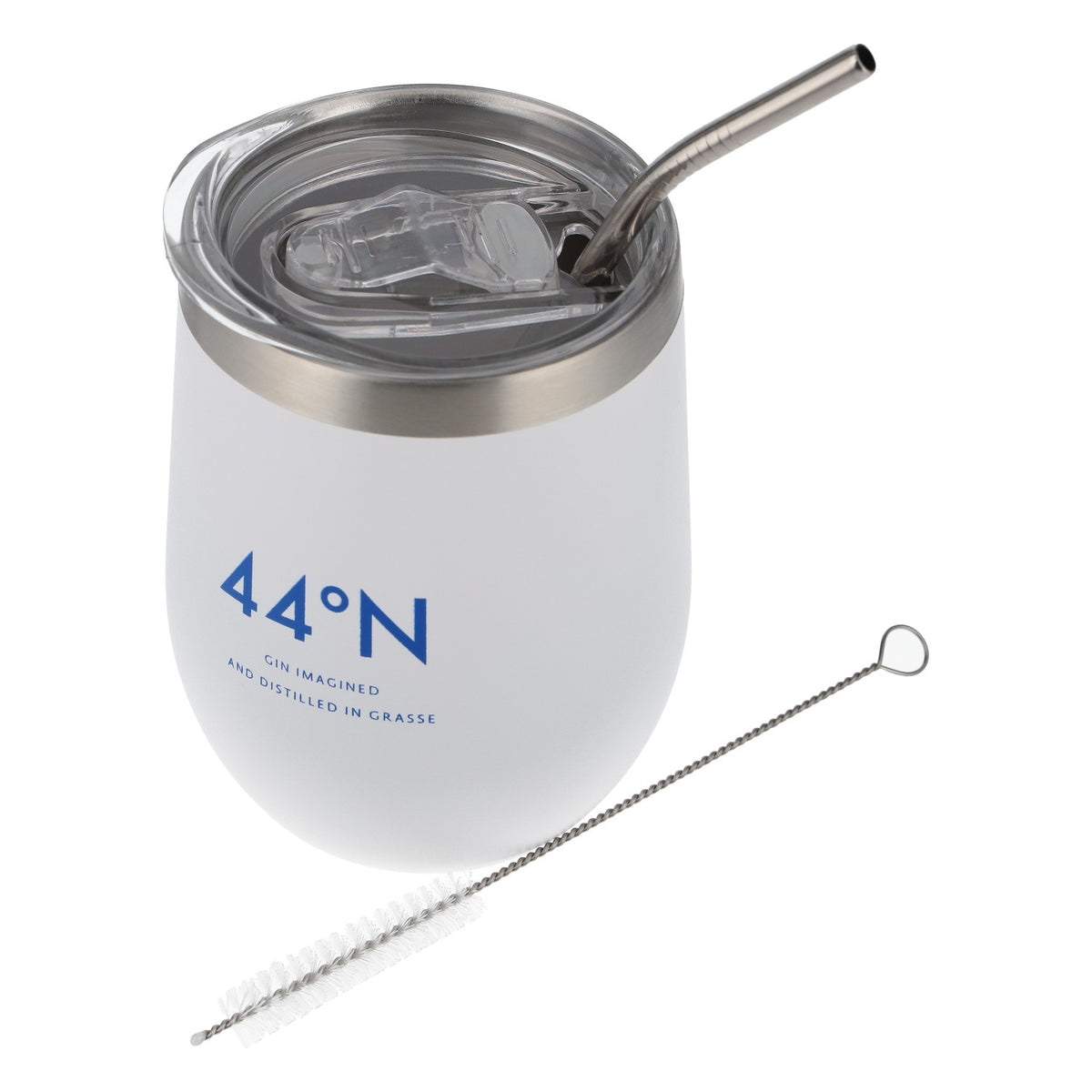 44°N Gin To-Go Becher Edelstahl 0,4l mit Strohhalm weiß – Neu & Stylisch – Ansicht 7