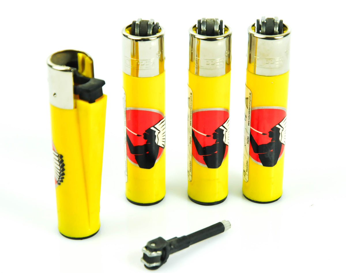 4x American Spirit Tabak Feuerzeug Lighter Classic Large Gelb reusable Clipper – Ansicht 3