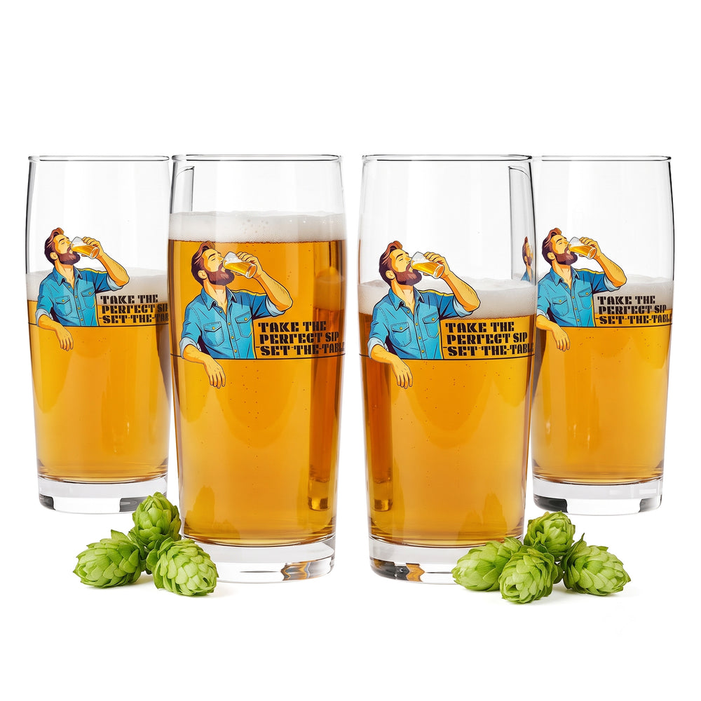 4x Sipply Bierglas SETTING THE TABLE Take the Perfect SIP 0,5l