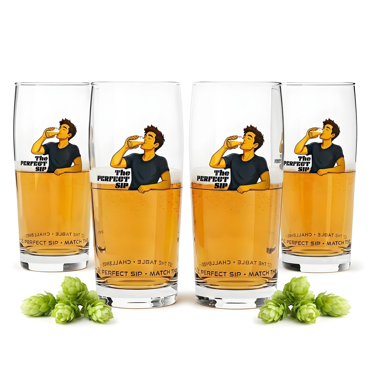 4x Sipply Bierglas SETTING THE TABLE The Perfect SIP 0,5l