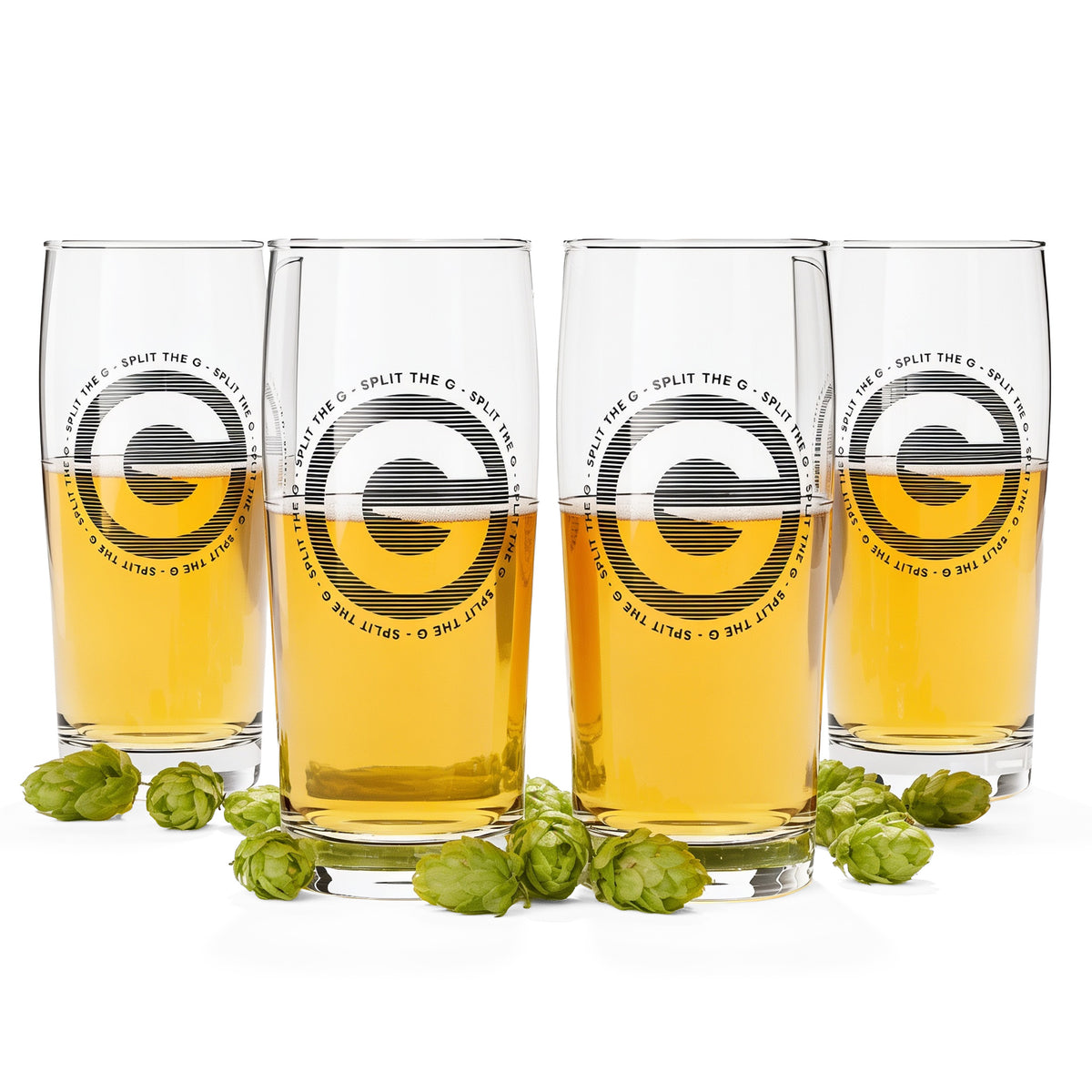 4x Sipply Bierglas SPLIT THE G Big G 0,5l - Der Social-Media-Trend