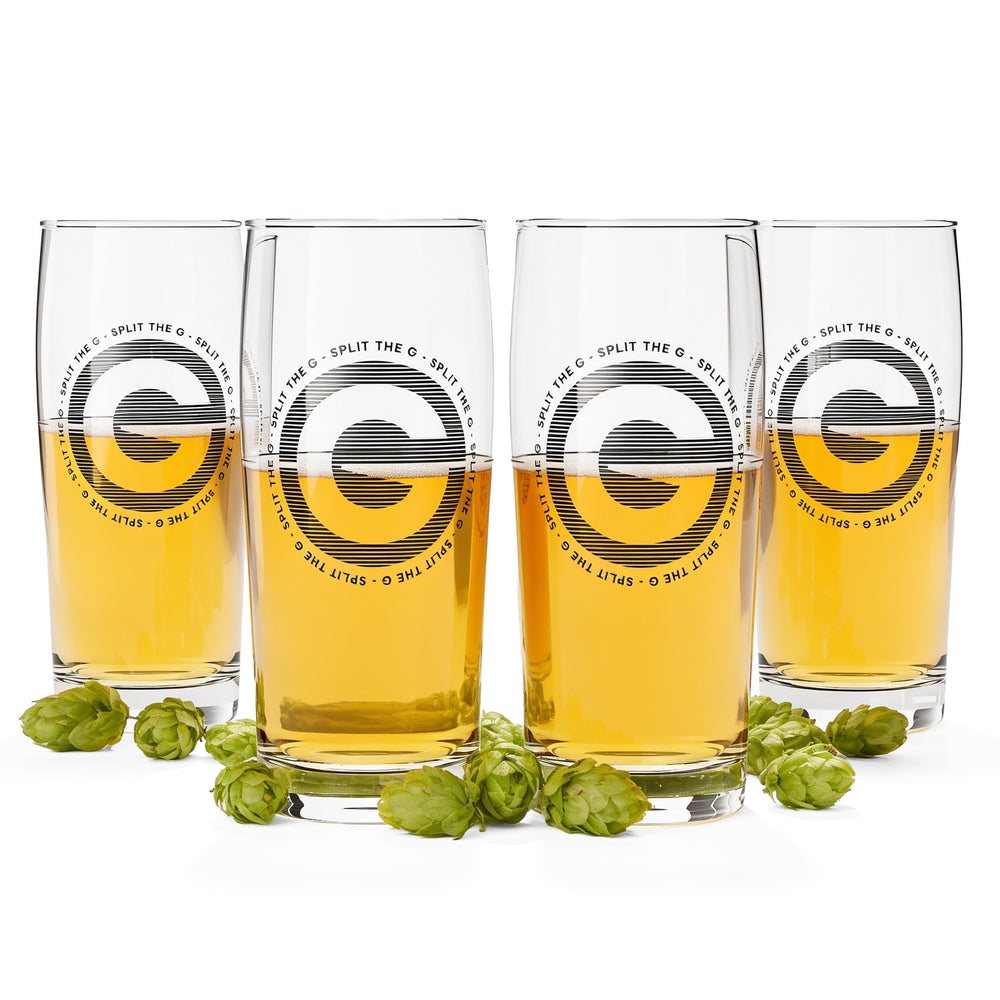 4x Sipply Bierglas SPLIT THE G Big G 0,5l - Der Social-Media-Trend