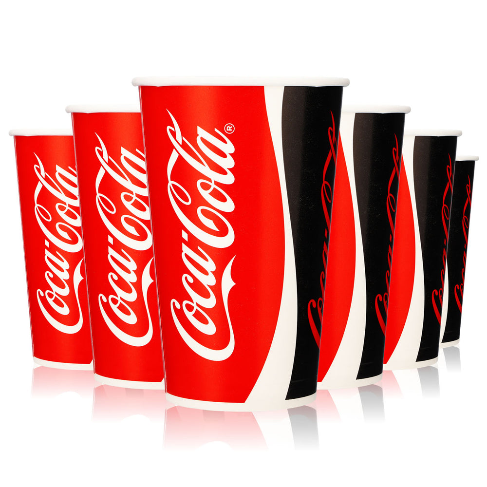 50x Coca Cola Becher 0,4l Einweg Glas Gläser Partybecher Feierbecher