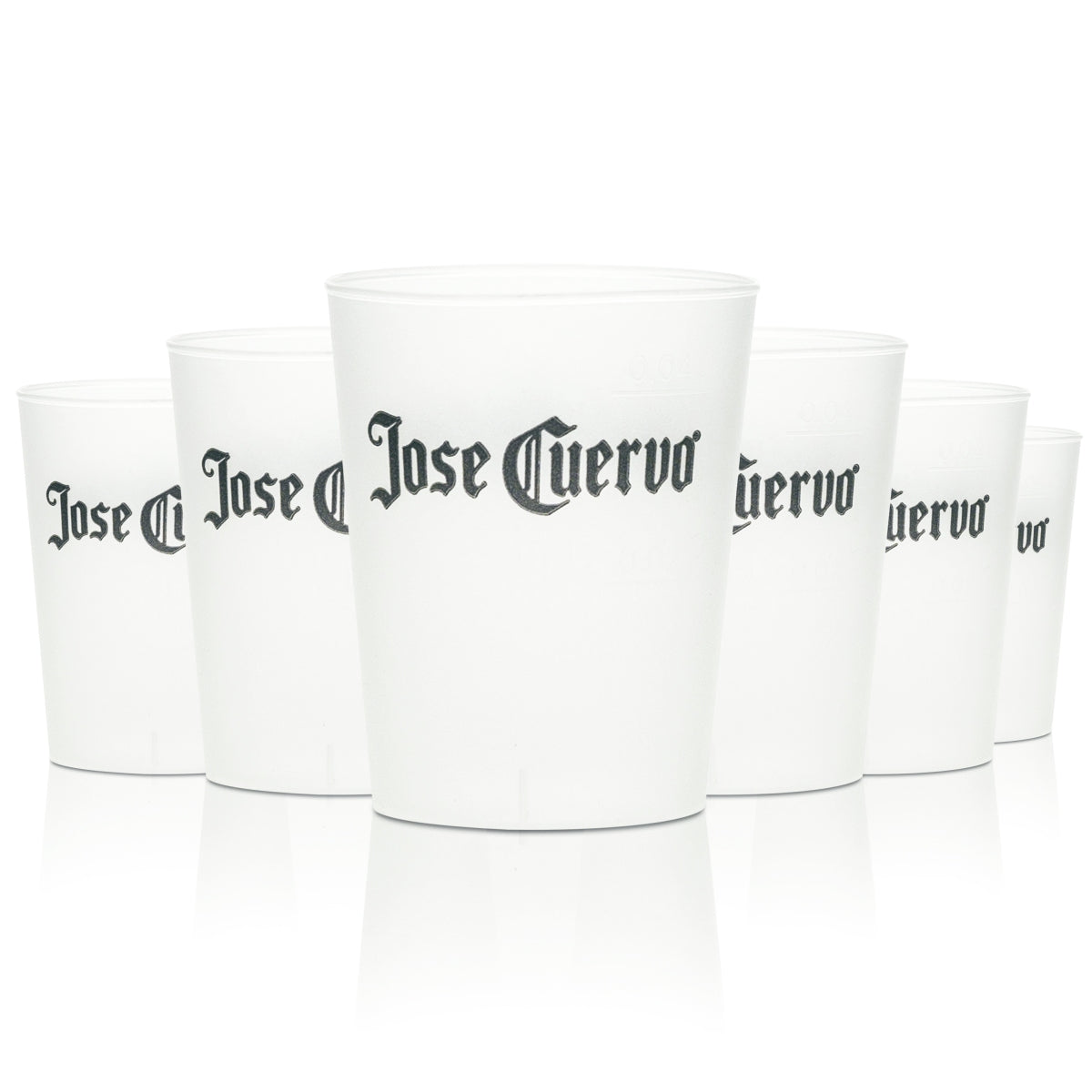 50x Jose Cuervo Tequila Mehrwegbecher 4cl Shot Schnaps Glas Kunststoff Gläser