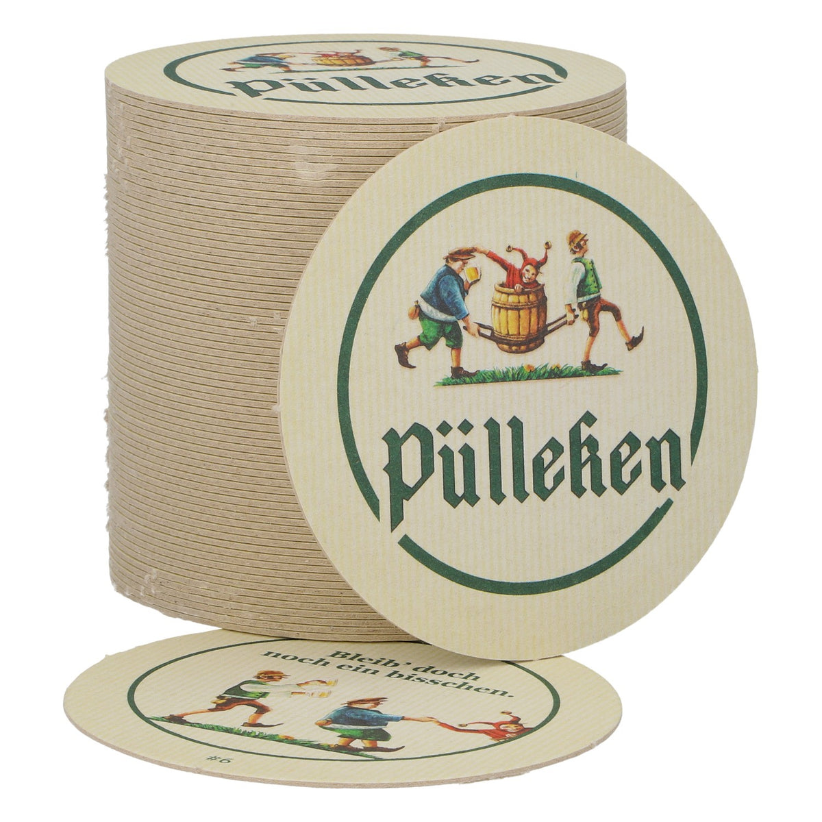 50x Pülleken Bierdeckel Bleib doch noch ein bisschen Untersetzer Barzubehör