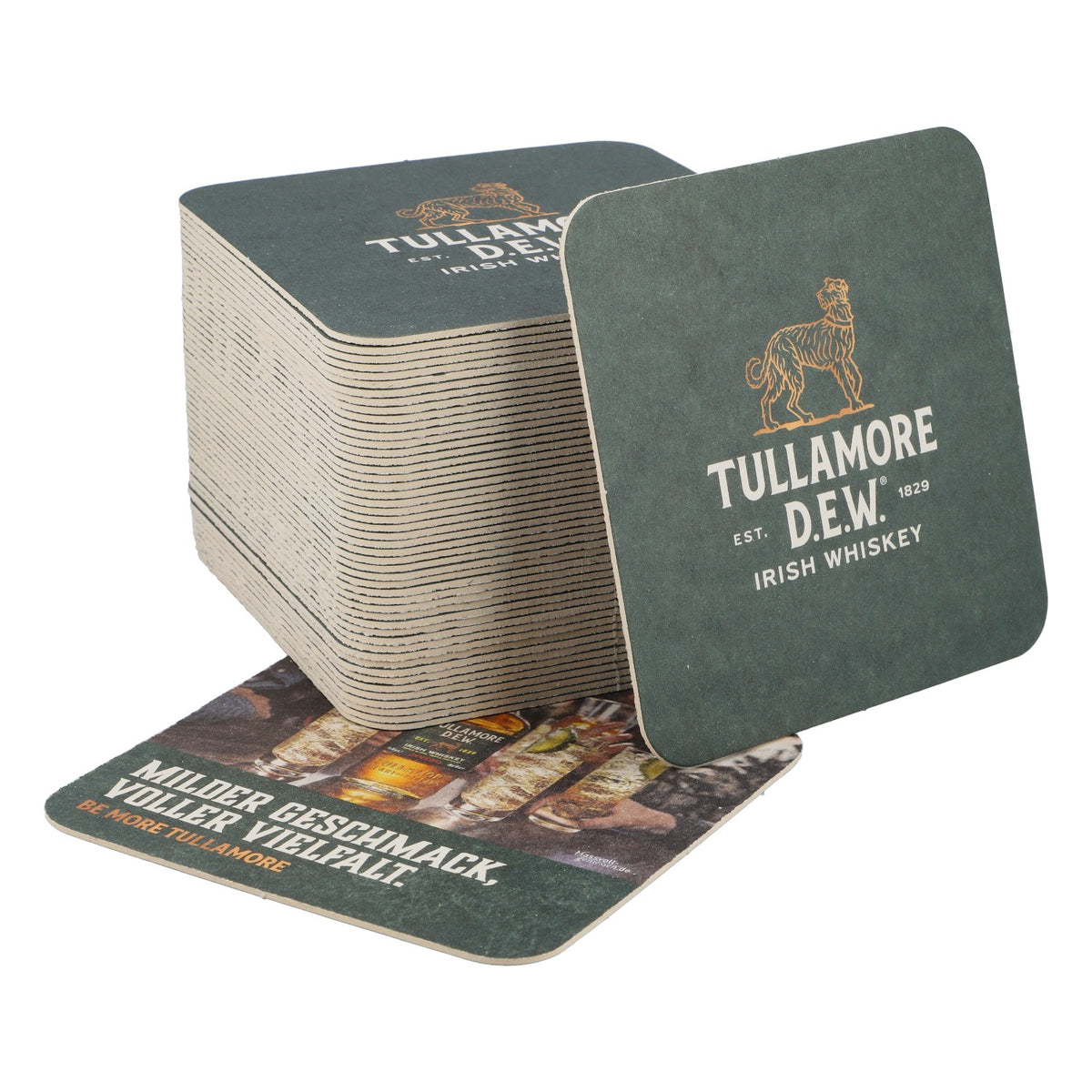 50x Tullamore Dew Whisky Bierdeckel Untersetzer Glasuntersetzer Grün – Ansicht 2