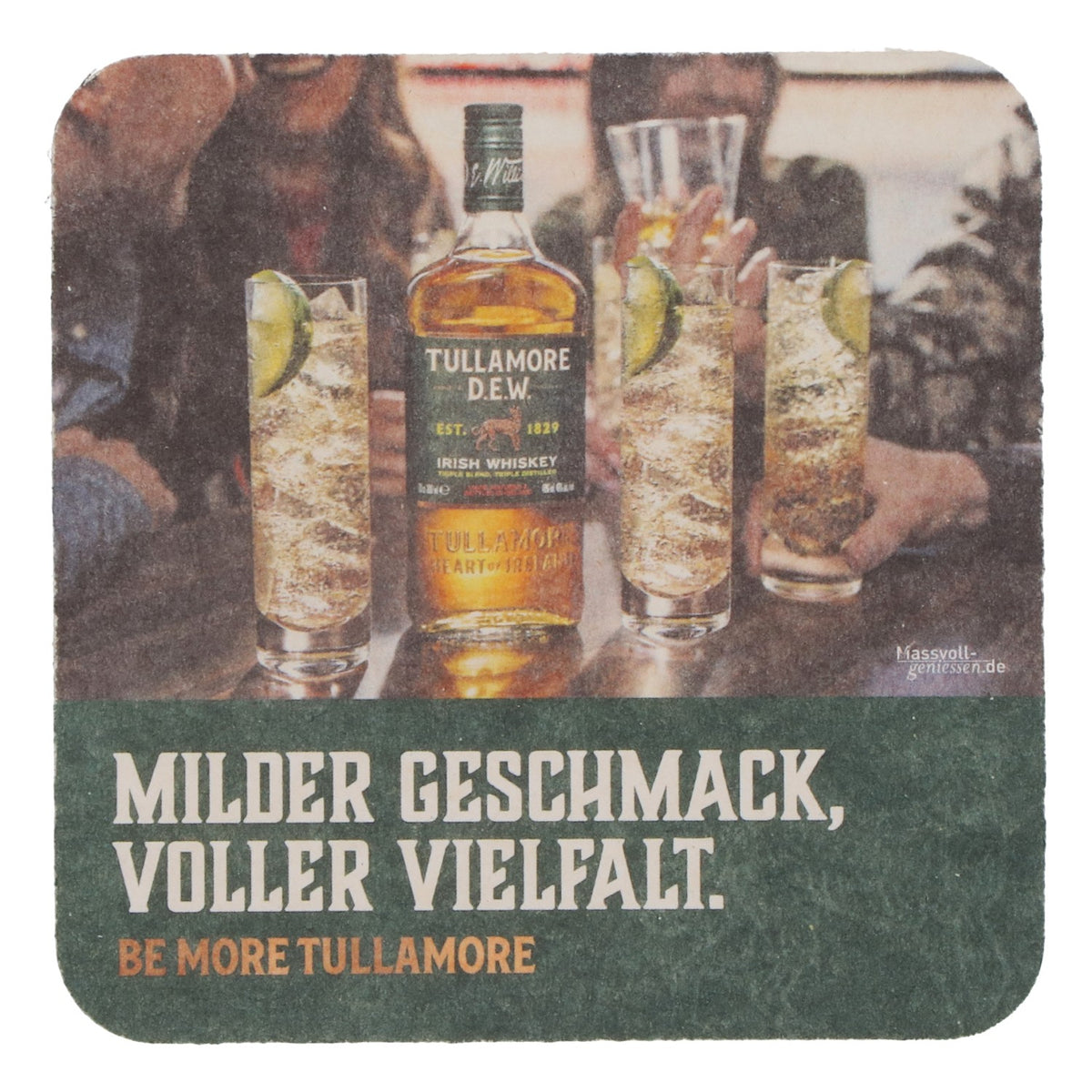 50x Tullamore Dew Whisky Bierdeckel Untersetzer Glasuntersetzer Grün – Ansicht 4